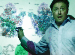 Dr Guy Sutton teaching the chemical structure of RNA